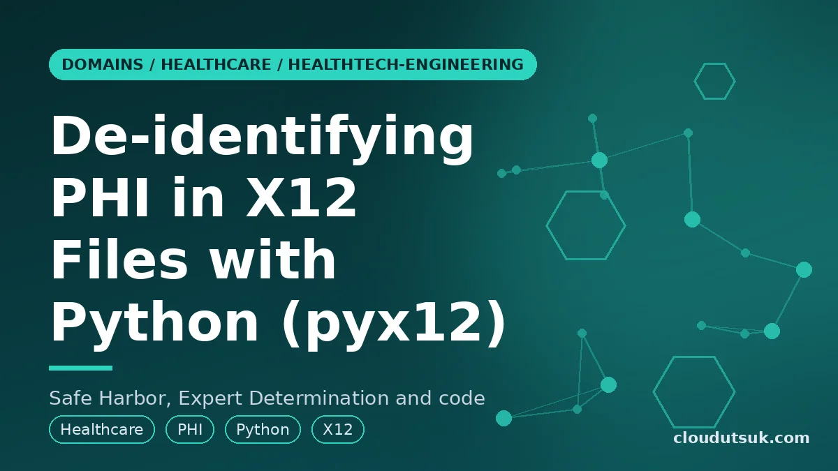 Cover image: De-identifying PHI in X12 Files with Python (pyx12)