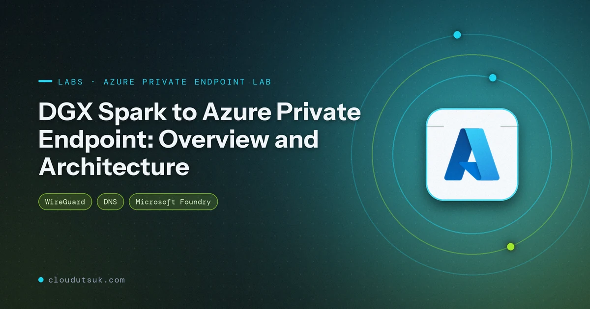 DGX Spark to Azure Private Endpoint: Overview and Architecture - Labs hero image