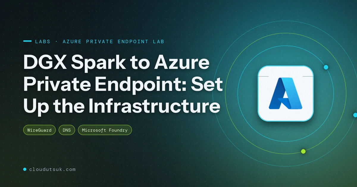 DGX Spark to Azure Private Endpoint: Set Up the Infrastructure - Labs hero image