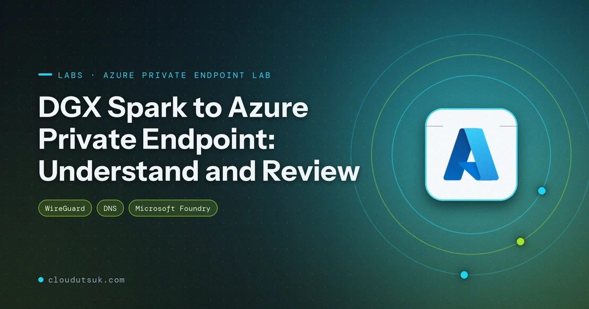 DGX Spark to Azure Private Endpoint: Understand and Review - Labs hero image