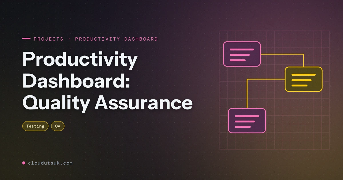Productivity Dashboard: Quality Assurance - Projects hero image